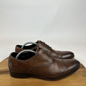 Mens Too Boot New York Brown Burnished Leather Brouge Dress Oxfords Size 11.5 D